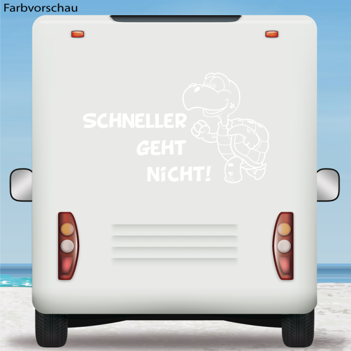 Wohnmobil Aufkleber Schneller geht nicht mit Schildkröte Wohnwagen