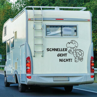 Wohnmobil Aufkleber Schneller geht nicht mit Schildkröte Wohnwagen