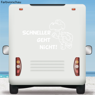 Wohnmobil Aufkleber Schneller geht nicht mit Schildkröte Wohnwagen