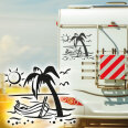 Wohnmobil Aufkleber Urlaub Strand Palmen Boot Wohnwagen