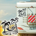 Wohnmobil Aufkleber Strand Palmen Hängematte Wohnwagen