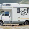 Wohnmobil Aufkleber Strand Palmen Hängematte Wohnwagen