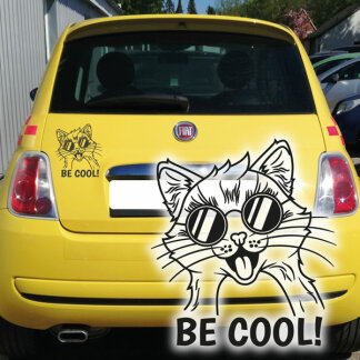 Autoaufkleber Katze mit Sonnenbrille BE COOL! Auto Aufkleber