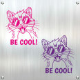 Autoaufkleber Katze mit Sonnenbrille BE COOL! Auto Aufkleber