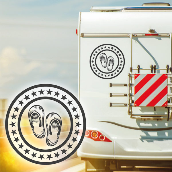 Wohnmobil Aufkleber Hawaii Sandalen Sternenkreis Wohnwagen
