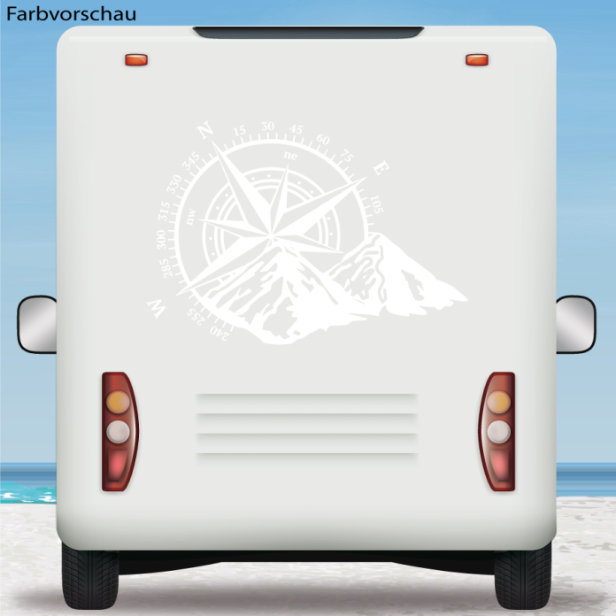 Wohnmobil Aufkleber Kompass Berge Wohnwagen Camper