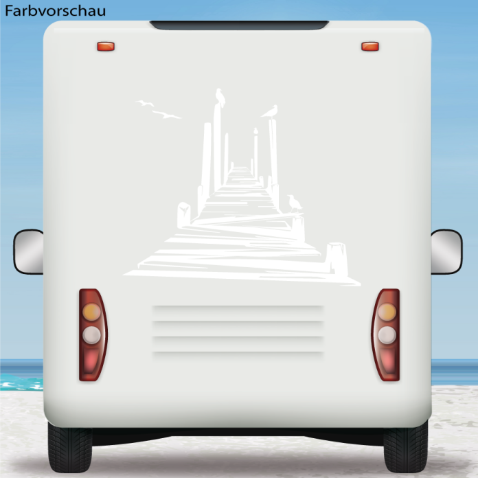 Wohnmobil Aufkleber Bootssteg Holzsteg Steg Möwen Caravan