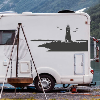 Wohnmobil Aufkleber Leuchtturm Möwen Caravan Womo