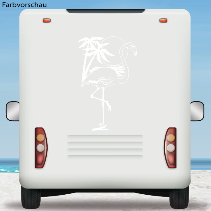 Wohnmobil Aufkleber Flamingo Palme Karibik Womo Caravan