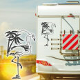 Wohnmobil Aufkleber Flamingo Palme Karibik Womo Caravan