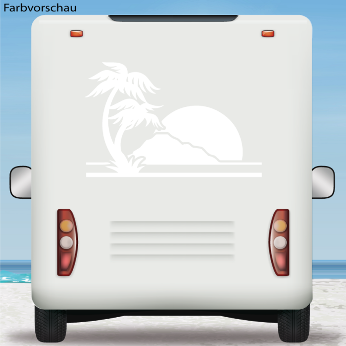 Wohnmobil Aufkleber Palme Sonnenuntergang Caravan Womo