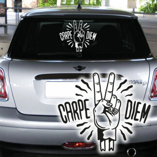 Autoaufkleber Carpe Diem Victory Peace Auto Aufkleber...