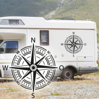 Wohnmobil Aufkleber Kompass Windrose Rose Wohnwagen Camper