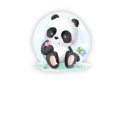Türaufkleber Panda Schmetterling Wunschname Kinderzimmer