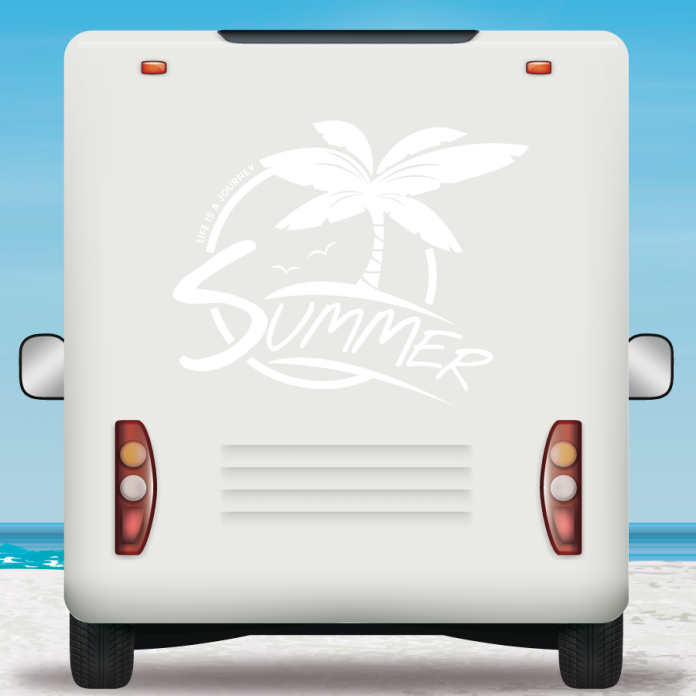 Wohnmobil Aufkleber Palme Life is a journey Wohnwagen Camper