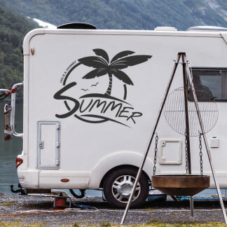 Wohnmobil Aufkleber Palme Life is a journey Wohnwagen Camper