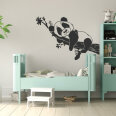 Wandtattoo schlafender Panda Wandaufkleber Kinderzimmer