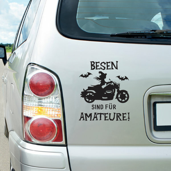 Autoaufkleber Hexe Motorrad Besen sind für Amateure