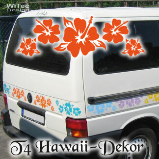 Autoaufkleber Hisbiskus f&uuml;r T4 Bus VW Hawaii Aufkleber