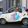 Autoaufkleber Hibiskus Blumen Aufkleber XL für Smart Twingo