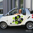 Autoaufkleber Hibiskus Blumen Aufkleber XL für Smart Twingo