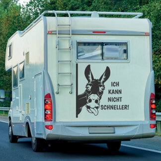 Wohnmobil Aufkleber Esel Ich kann nicht schneller Wohnwagen