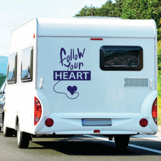 Wohnmobil Aufkleber Folllow your heart Wohnwagen Caravan
