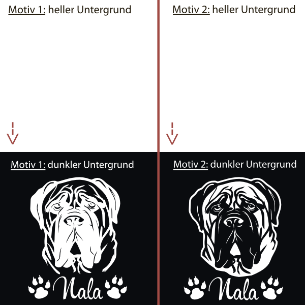 Hundeaufkleber Bullmastiff Wunschname Auto Aufkleber