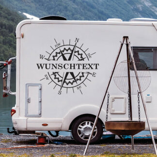Wohnmobil Aufkleber Kompass Wunschtext Wohnwagen Caravan