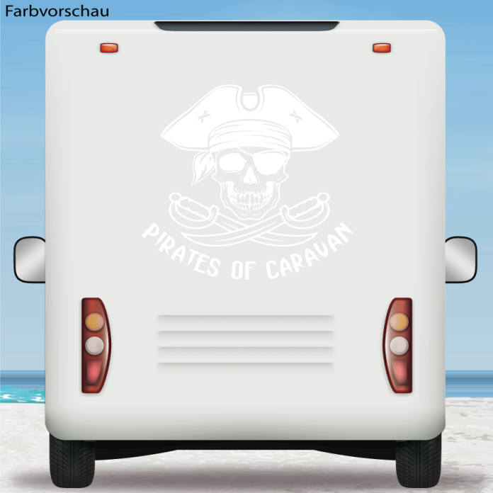 Wohnmobil Aufkleber Pirates of Caravan Skull Wohnwagen Camper