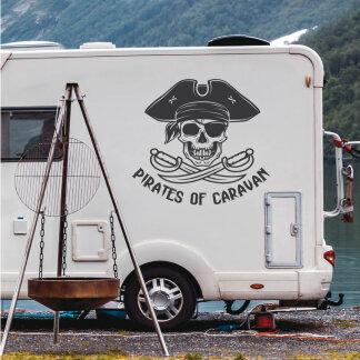 Wohnmobil Aufkleber Pirates of Caravan Skull Wohnwagen Camper