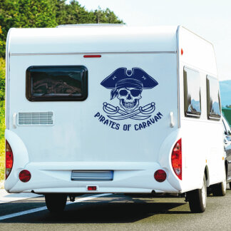 Wohnmobil Aufkleber Pirates of Caravan Skull Wohnwagen Camper