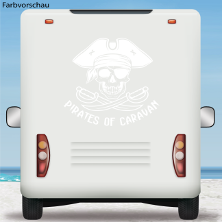 Wohnmobil Aufkleber Pirates of Caravan Skull Wohnwagen Camper