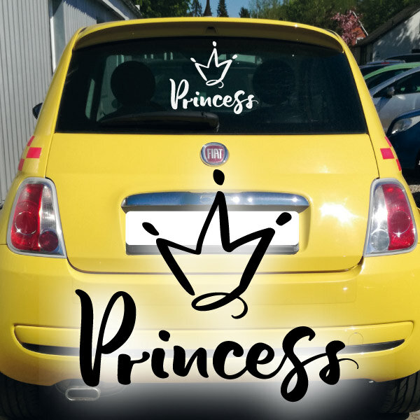 Autoaufkleber Princess mit Krone Prinzessin Aufkleber Heckscheiben