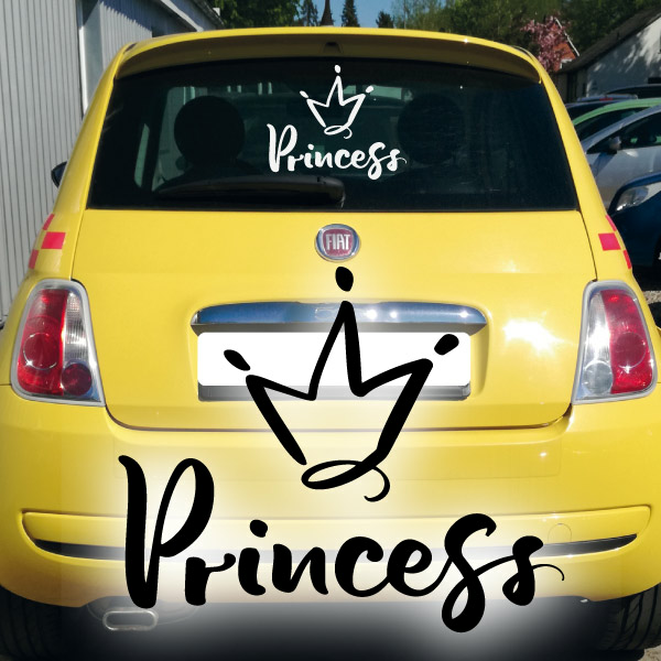 Autoaufkleber Princess mit Krone Prinzessin Aufkleber Heckscheiben