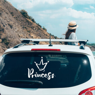 Autoaufkleber Princess mit Krone Prinzessin Aufkleber Heckscheiben
