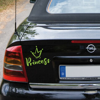 Autoaufkleber Princess mit Krone Prinzessin Aufkleber Heckscheiben