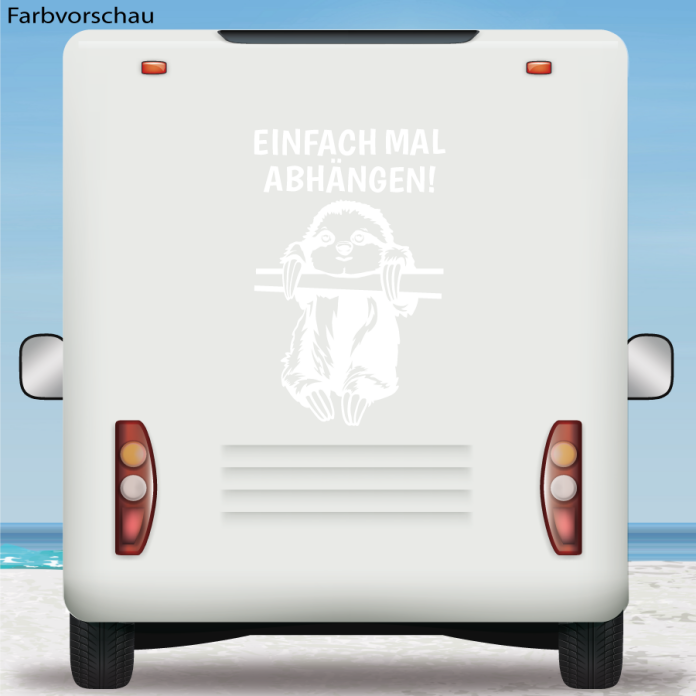 Wohnmobil Aufkleber Faulier Einfach mal abhängen Wohnwagen