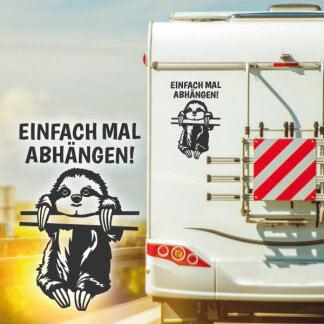 Wohnmobil Aufkleber Faultier Einfach mal abhängen...