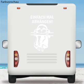 Wohnmobil Aufkleber Faultier Einfach mal abhängen Wohnwagen