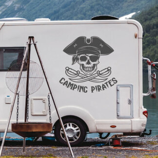 Wohnmobil Aufkleber Camping Pirates Skull Wohnwagen Camper