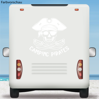 Wohnmobil Aufkleber Camping Pirates Skull Wohnwagen Camper