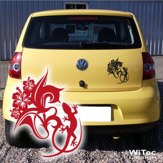 Hawaii Hibiskus Blüte Gekko