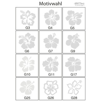 Glasgravur Hibiskus Spiegelaufkleber