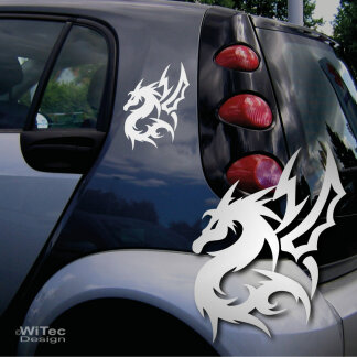 AA079 Drache Drachen Dragon 2x Tribal Tattoo Aufkleber...