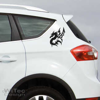 AA079 Drache Drachen Dragon 2x Tribal Tattoo Aufkleber sticker