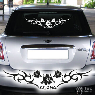 HIBISKUS TRIBAL Blumen Aufkleber Schmetterling