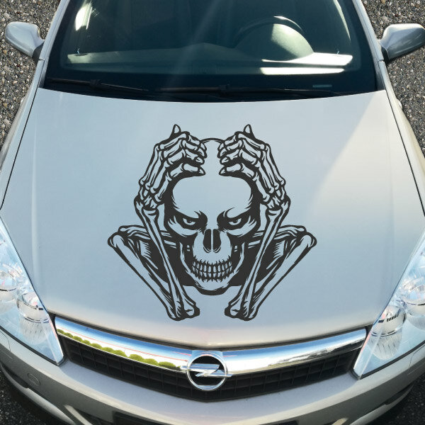 Skull Totenkopf Heavy Metal Motorhauben Aufkleber