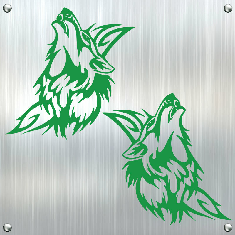 Hellweg Druckerei Wolf Wölfe Hund Heulen Wulf Tier Animal Motorrad Auto  Aufkleber Sticker Heckscheibenaufkleber