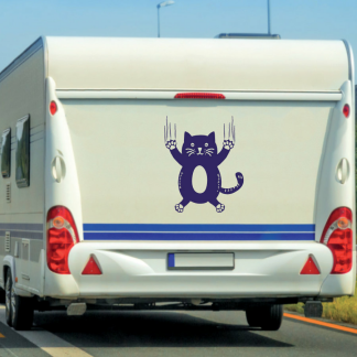 Wohnmobil Aufkleber Rutschende Katze Wohnwagen Camper